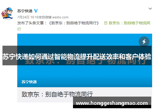 苏宁快递如何通过智能物流提升配送效率和客户体验